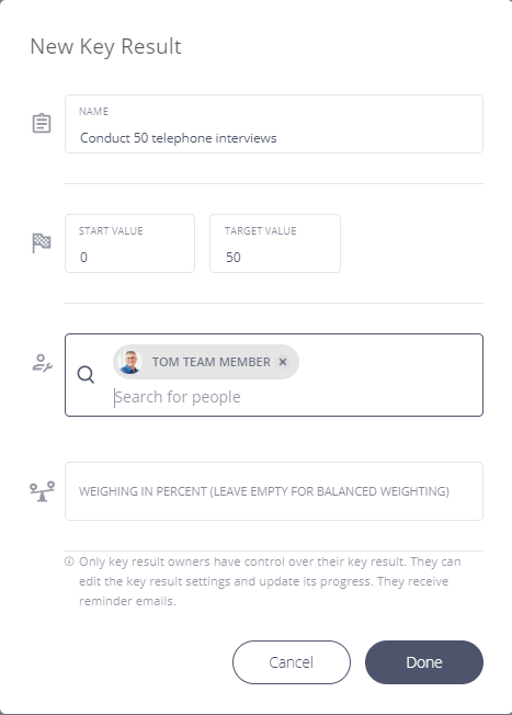 Create Key Result